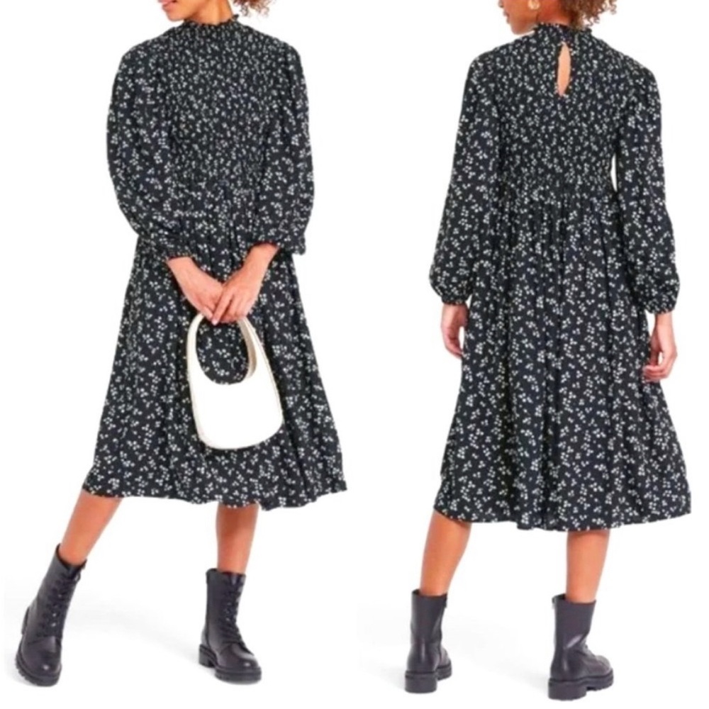 a new day Black Floral Midi Dress